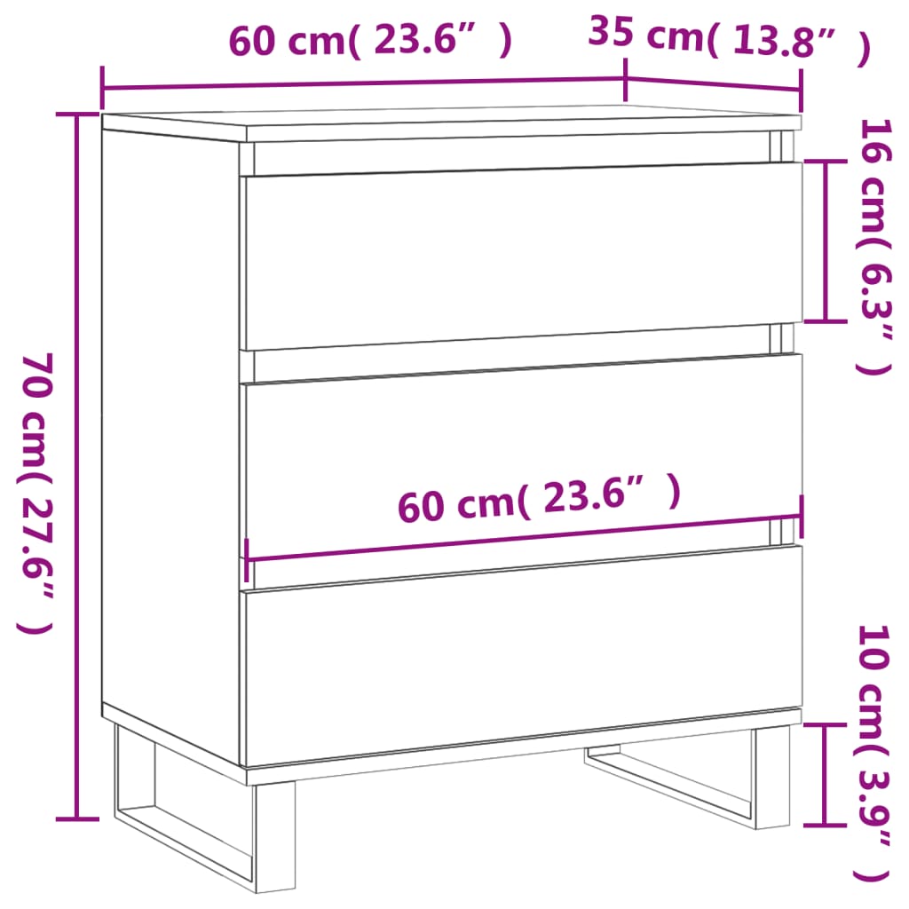 Sideboard Betongrau 60x35x70 cm Holzwerkstoff