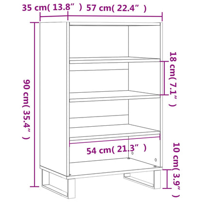 Alacena hormigón gris 57x35x90 cm de madera