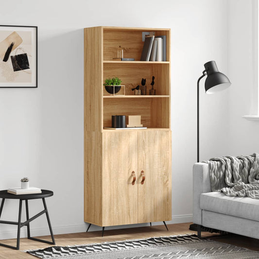 Highboard Sonoma-Eiche 69,5x34x180 cm Holzwerkstoff