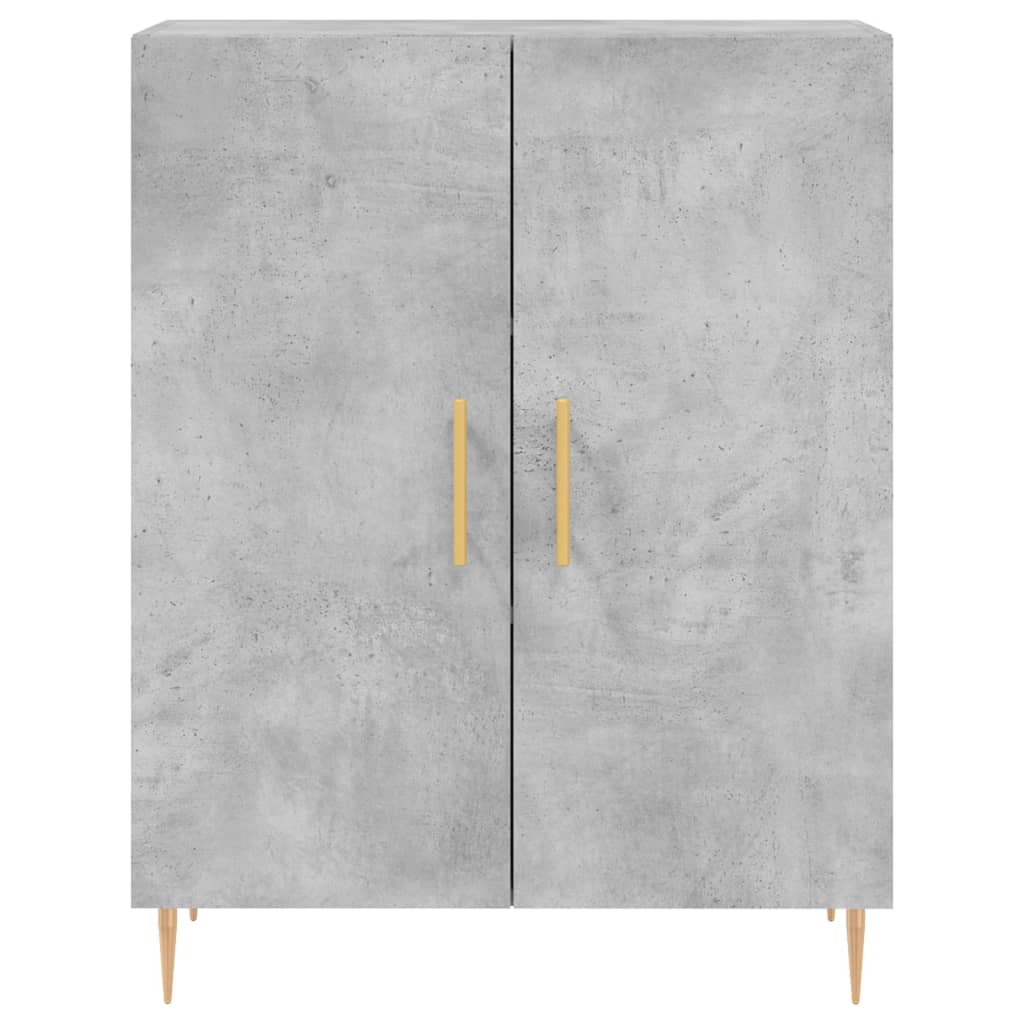 Buffet haut gris béton 69,5x34x180 cm en bois