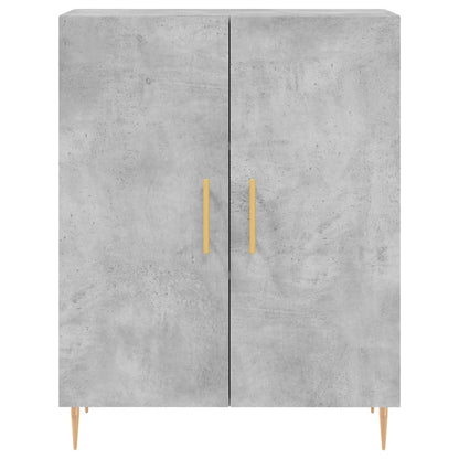 Buffet haut gris béton 69,5x34x180 cm en bois