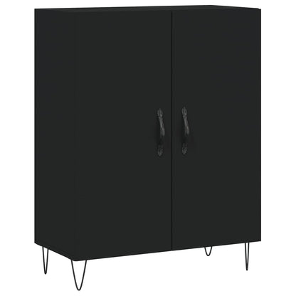 Buffet haut noir 69,5x34x180 cm en bois