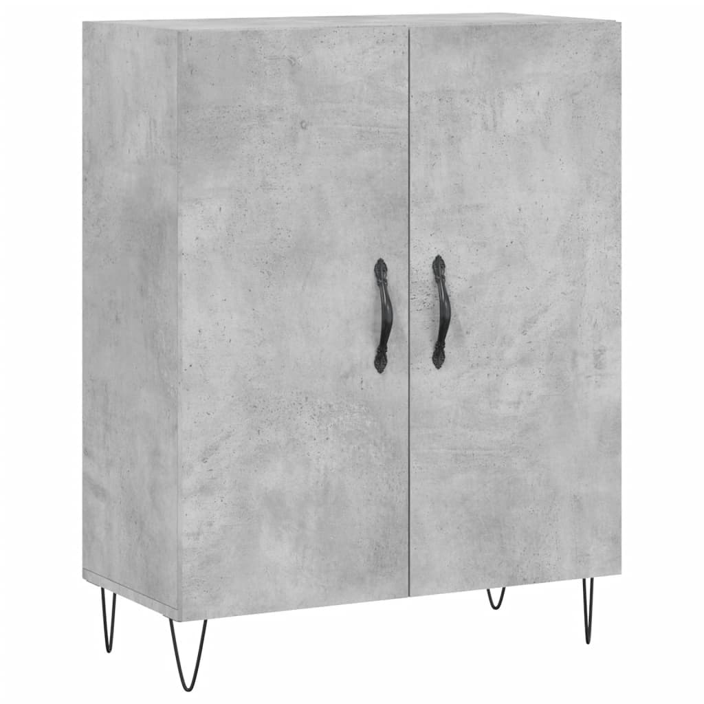 Buffet haut gris béton 69,5x34x180 cm en bois