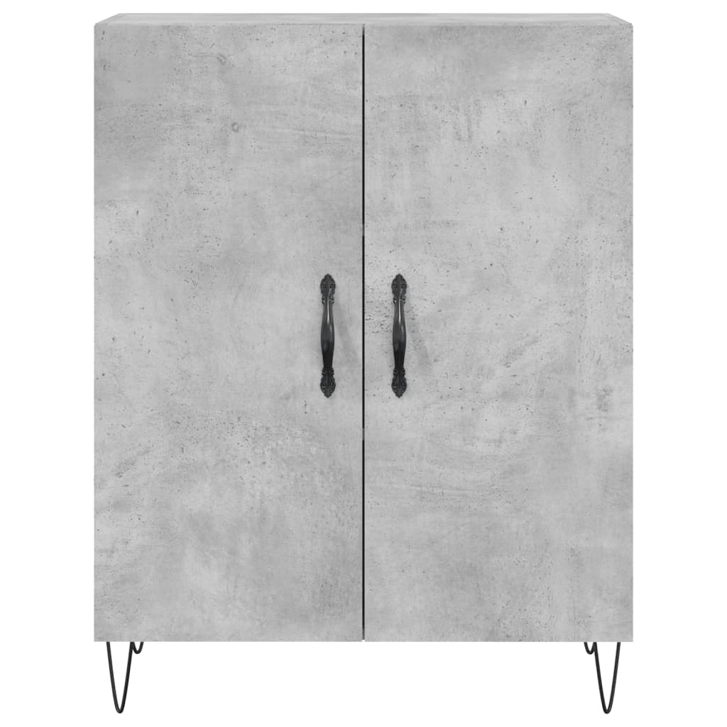 Buffet haut gris béton 69,5x34x180 cm en bois