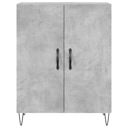 Buffet haut gris béton 69,5x34x180 cm en bois