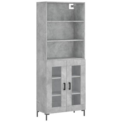 Highboard Betongrau 69,5x34x180 cm Holzwerkstoff