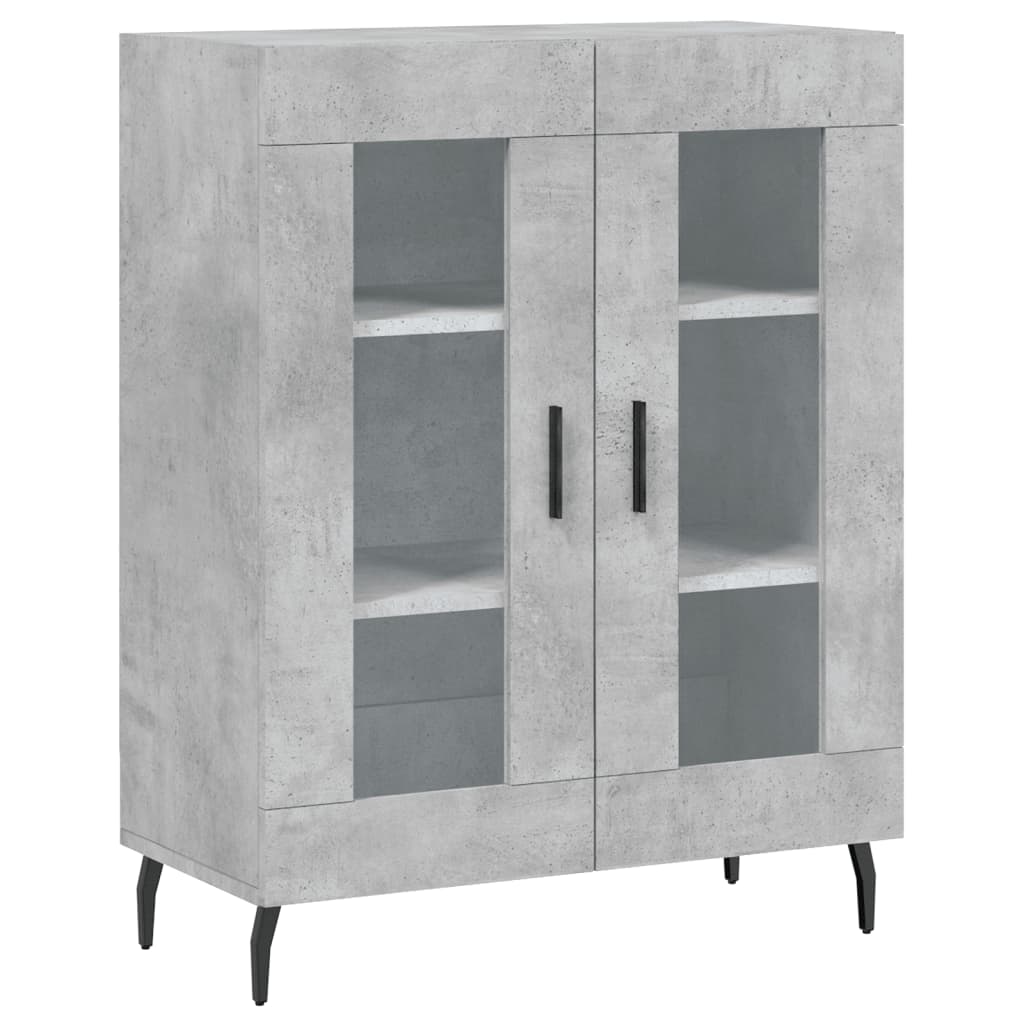 Buffet haut gris béton 69,5x34x180 cm en bois