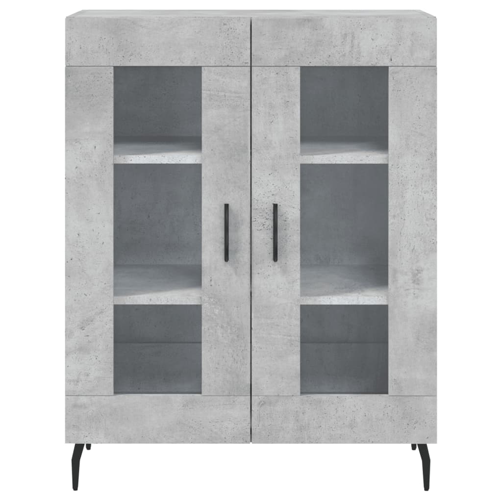 Buffet haut gris béton 69,5x34x180 cm en bois