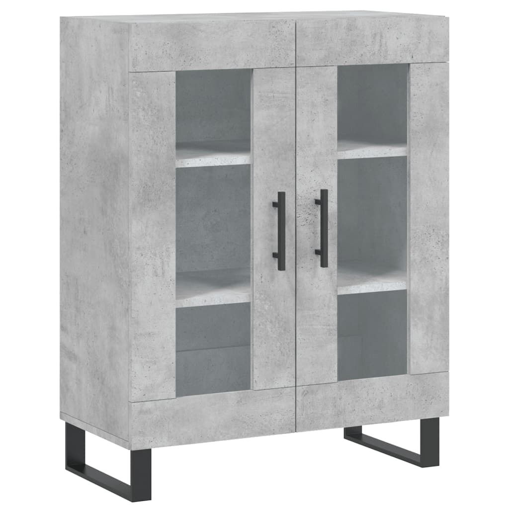 Buffet haut gris béton 69,5x34x180 cm en bois