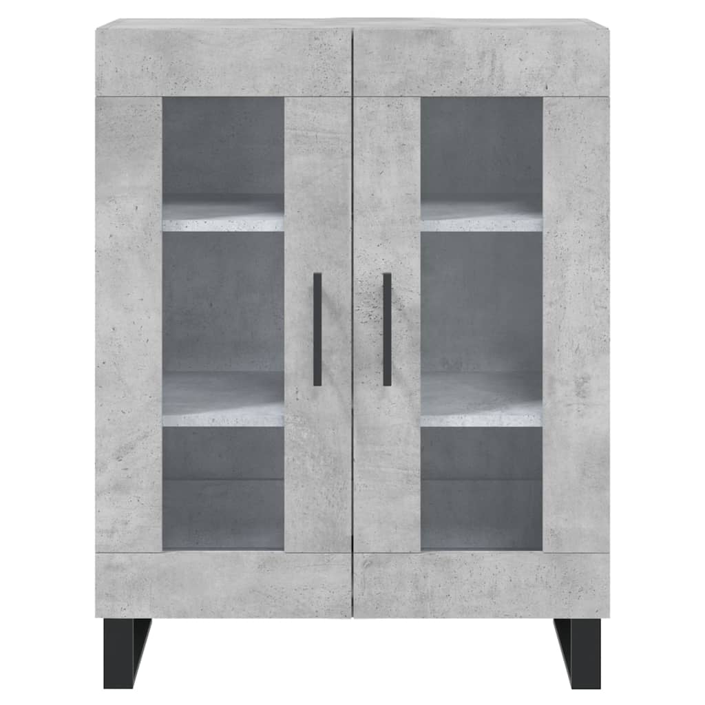 Buffet haut gris béton 69,5x34x180 cm en bois