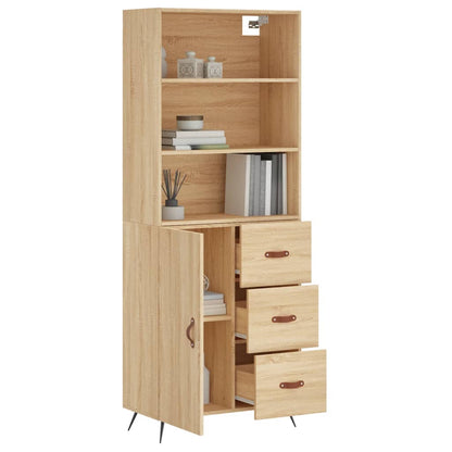 Buffet haut chêne Sonoma 69,5x34x180 cm matériau bois