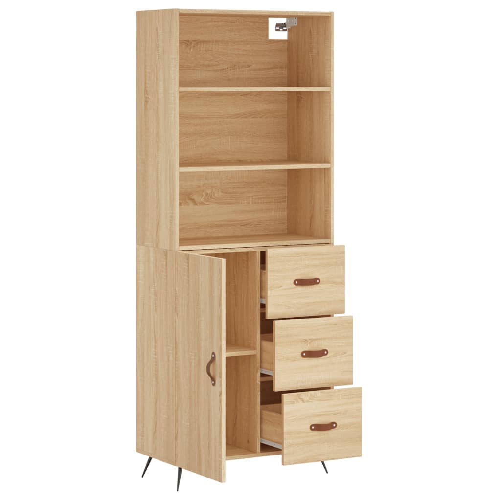 Buffet haut chêne Sonoma 69,5x34x180 cm matériau bois