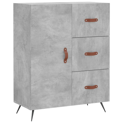 Buffet haut gris béton 69,5x34x180 cm en bois