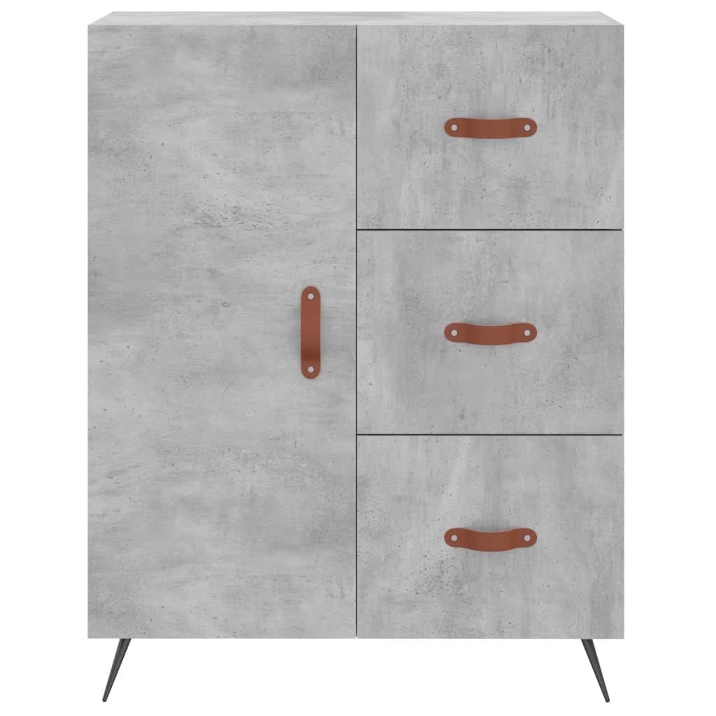 Buffet haut gris béton 69,5x34x180 cm en bois