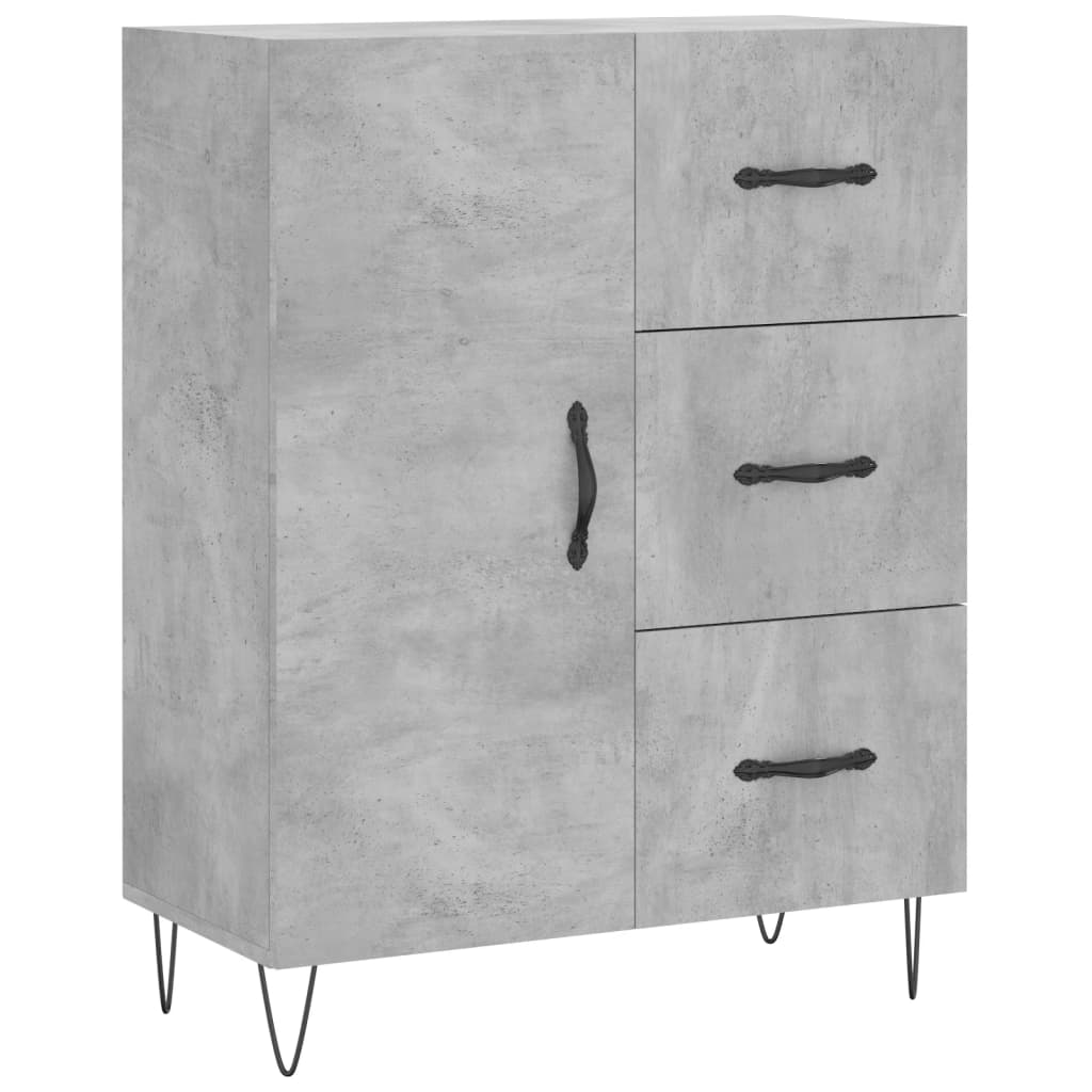 Highboard Betongrau 69,5x34x180 cm Holzwerkstoff