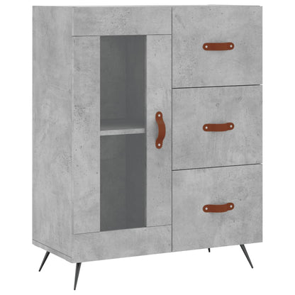 Buffet haut gris béton 69,5x34x180 cm en bois