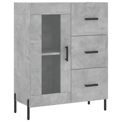 Buffet haut gris béton 69,5x34x180 cm en bois