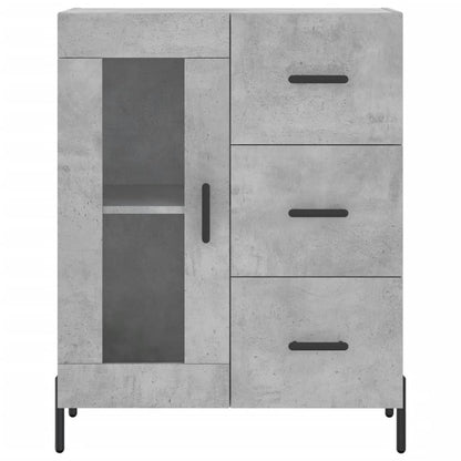 Buffet haut gris béton 69,5x34x180 cm en bois