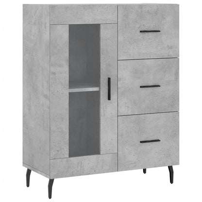 Buffet haut gris béton 69,5x34x180 cm en bois