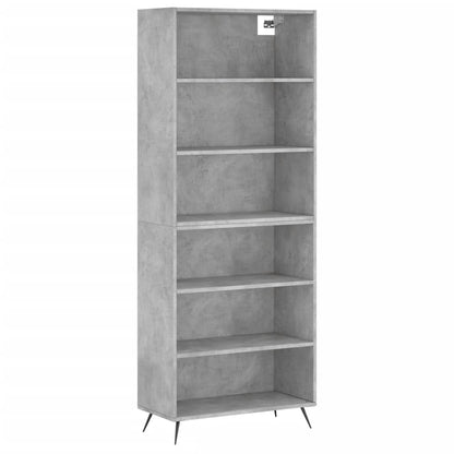 Buffet haut béton gris 69,5x32,5x180 cm matériau bois