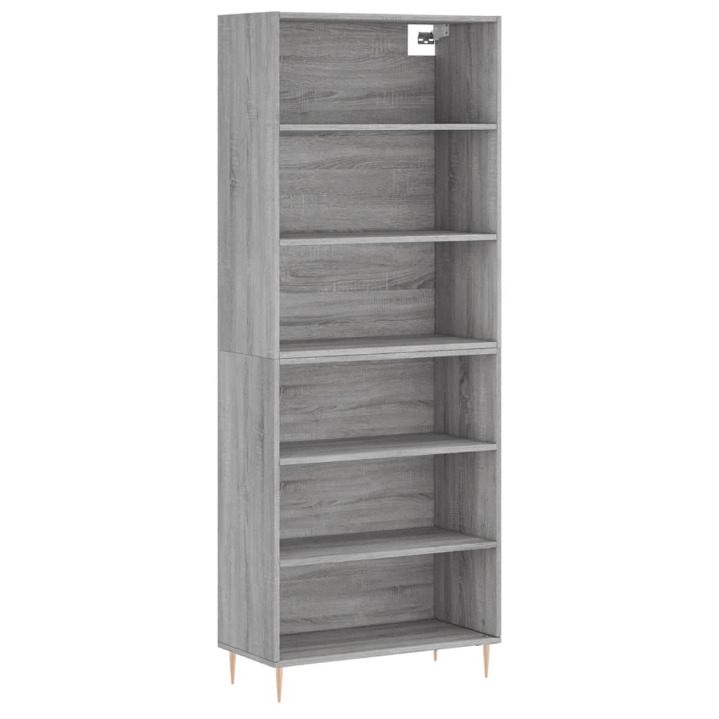 Highboard Betongrau 69,5x32,5x180 cm Holzwerkstoff