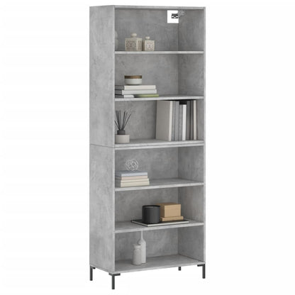 Buffet haut béton gris 69,5x32,5x180 cm matériau bois