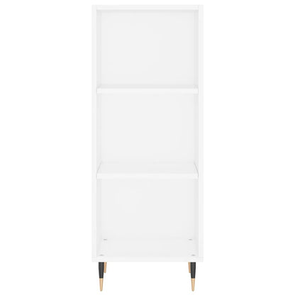 Buffet haut blanc brillant 34,5x32,5x180 cm en bois