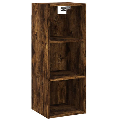 Buffet haut chêne fumé 34,5x32,5x180 cm matériau bois