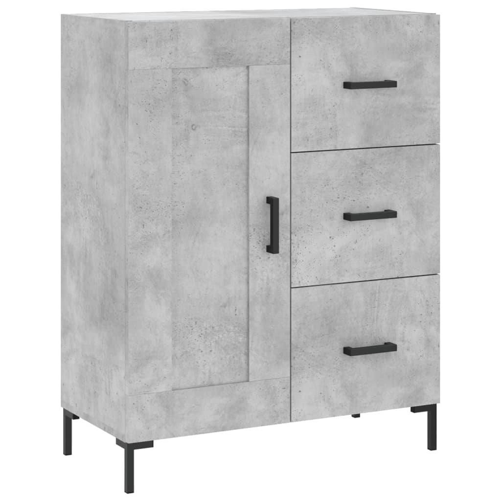 Buffet haut gris béton 69,5x34x180 cm en bois