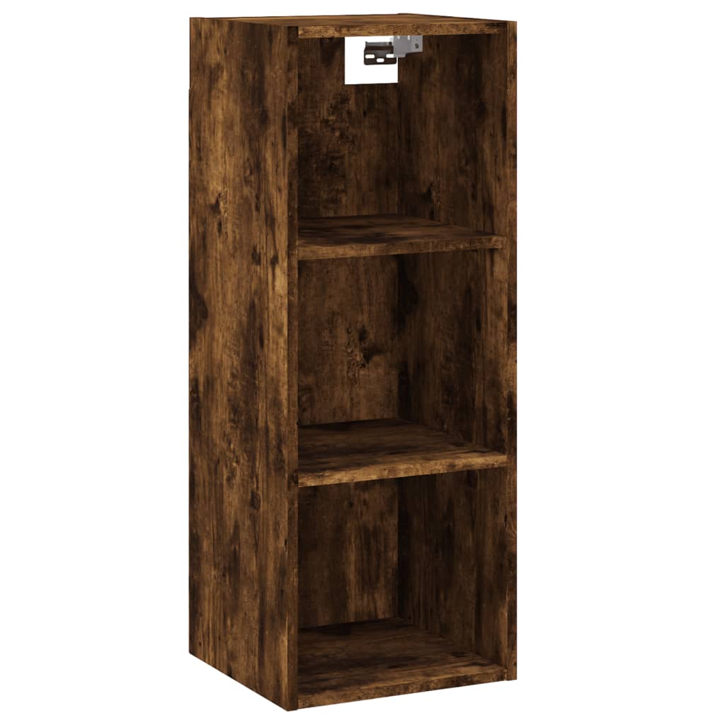 Buffet haut chêne fumé 34,5x34x180 cm matériau bois