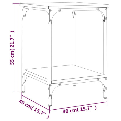 Mesa de centro roble ahumado 40x40x55 cm fabricada en madera