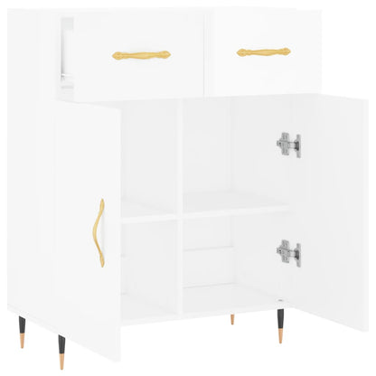 Buffet blanc brillant 69,5x34x90 cm en bois