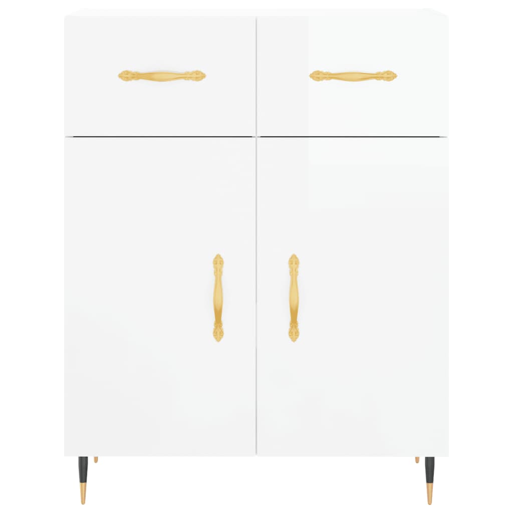 Buffet blanc brillant 69,5x34x90 cm en bois