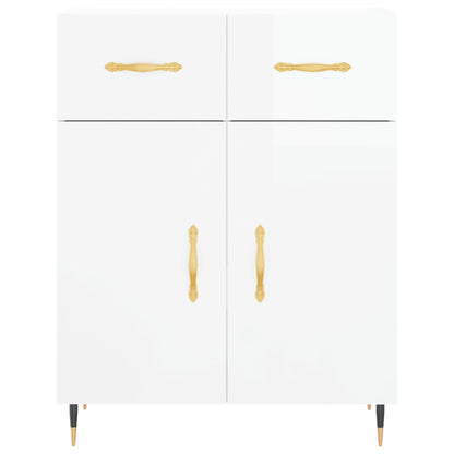 Buffet blanc brillant 69,5x34x90 cm en bois