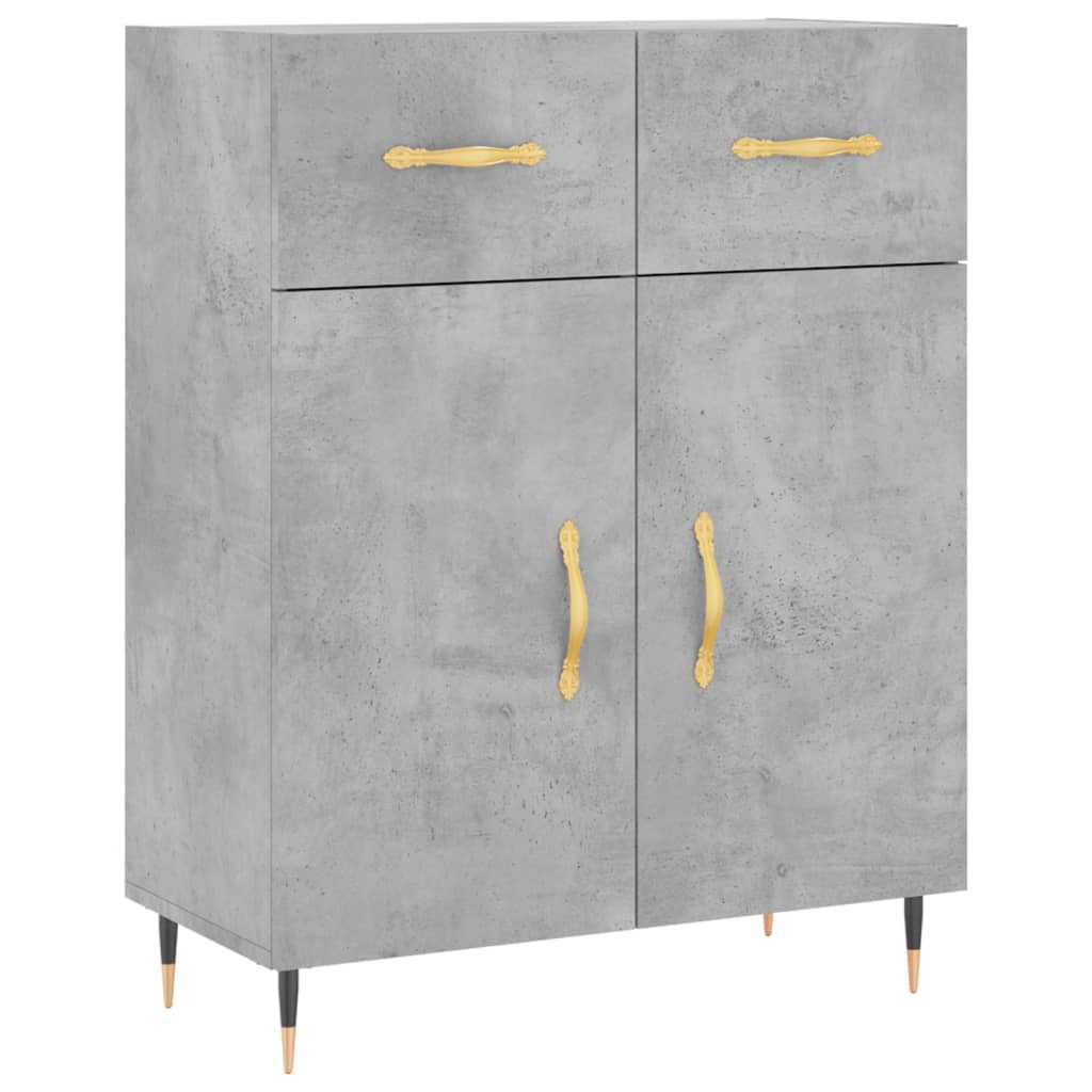 Buffet gris béton 69,5x34x90 cm en bois