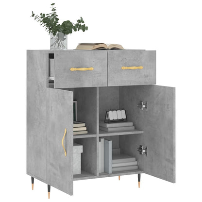 Buffet gris béton 69,5x34x90 cm en bois