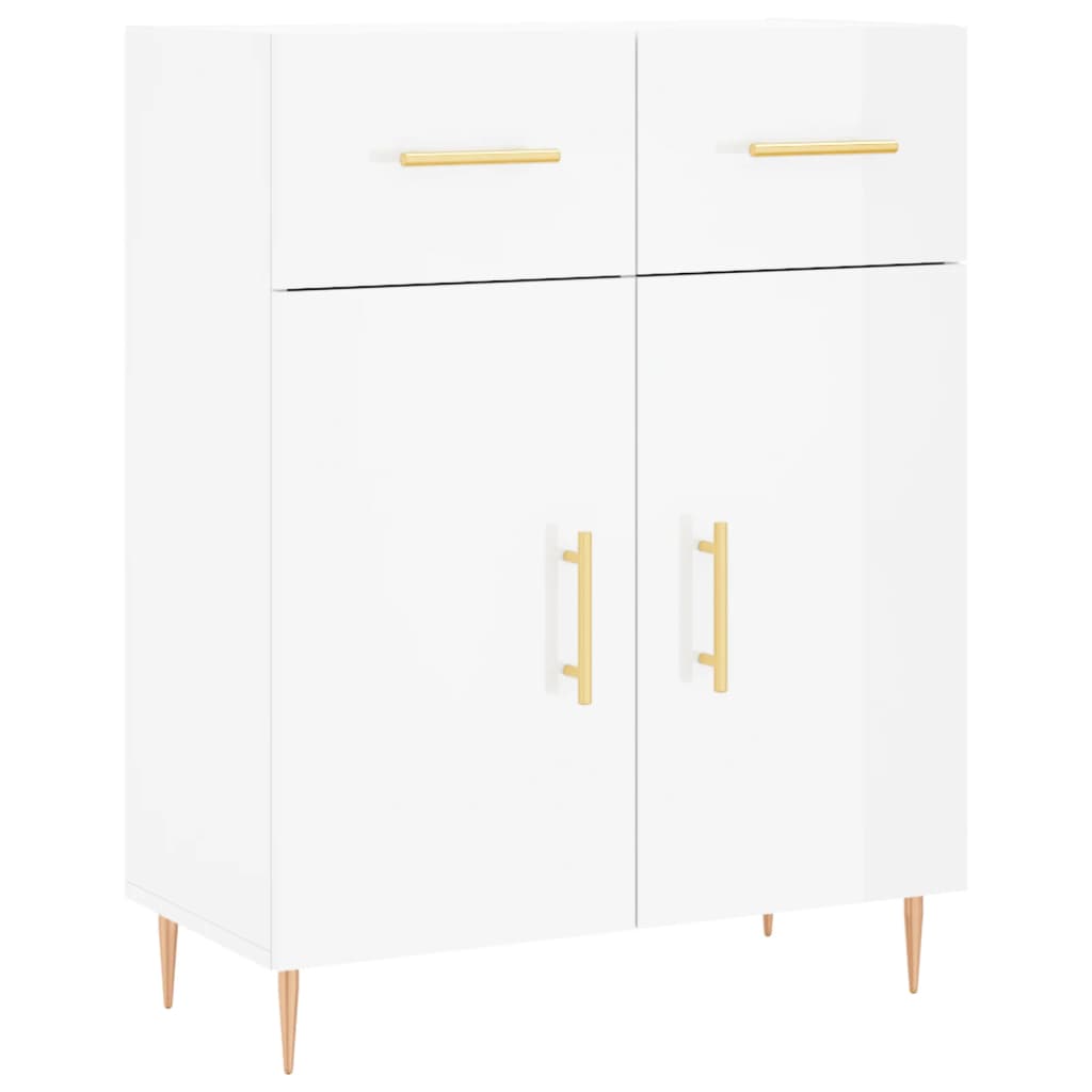 Buffet blanc brillant 69,5x34x90 cm en bois