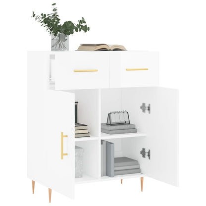 Buffet blanc brillant 69,5x34x90 cm en bois