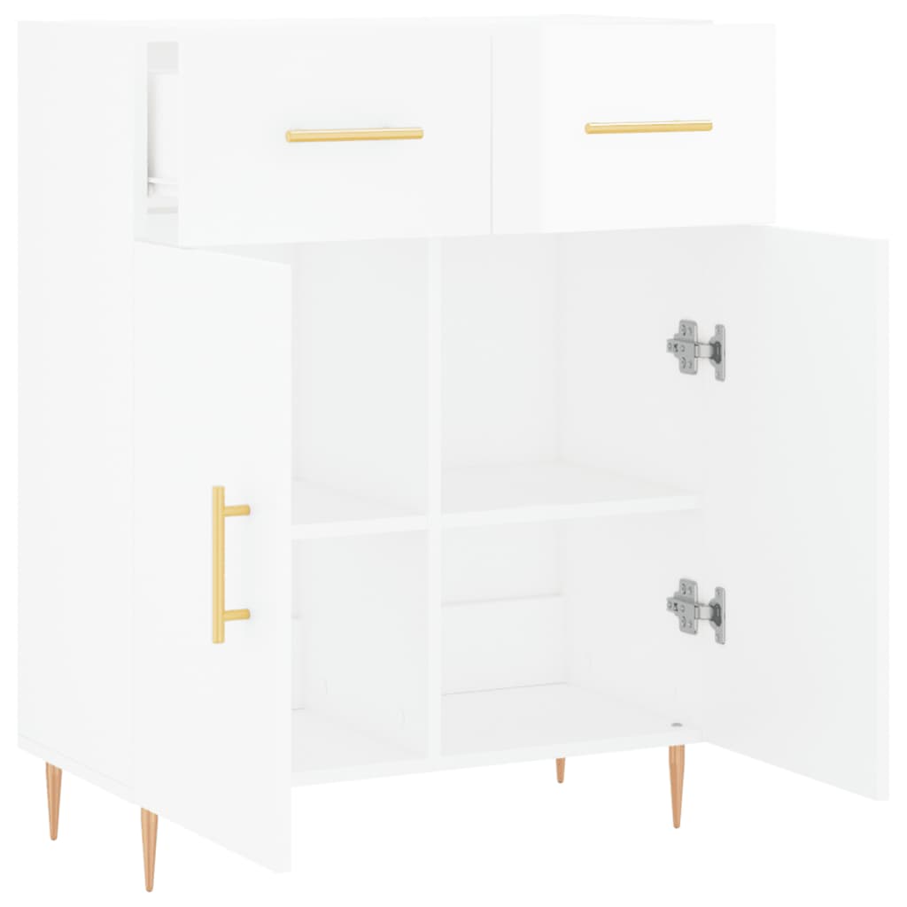 Buffet blanc brillant 69,5x34x90 cm en bois