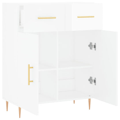 Buffet blanc brillant 69,5x34x90 cm en bois