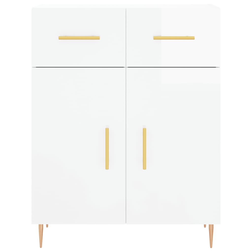 Buffet blanc brillant 69,5x34x90 cm en bois