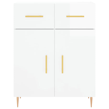 Buffet blanc brillant 69,5x34x90 cm en bois