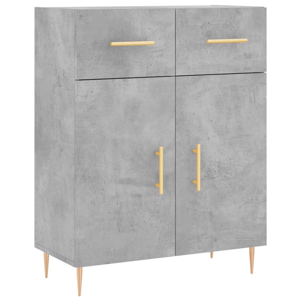 Buffet gris béton 69,5x34x90 cm en bois