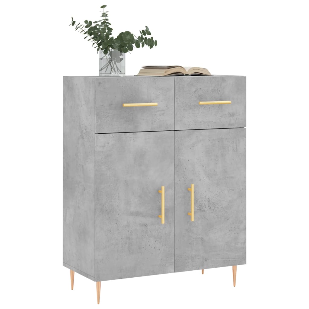 Buffet gris béton 69,5x34x90 cm en bois