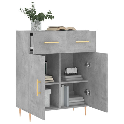 Buffet gris béton 69,5x34x90 cm en bois