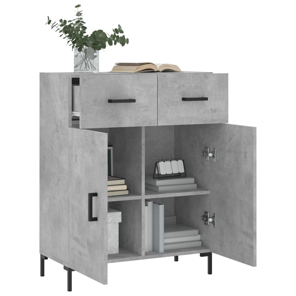 Buffet gris béton 69,5x34x90 cm en bois