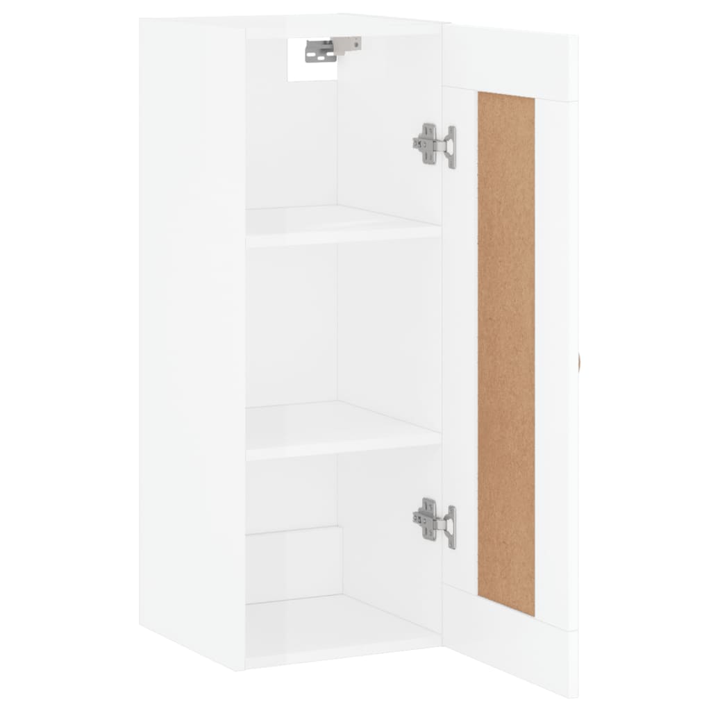 Wandschrank Hochglanz-Weiß 34,5x34x90 cm Holzwerkstoff