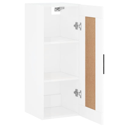 Wandschrank Hochglanz-Weiß 34,5x34x90 cm Holzwerkstoff