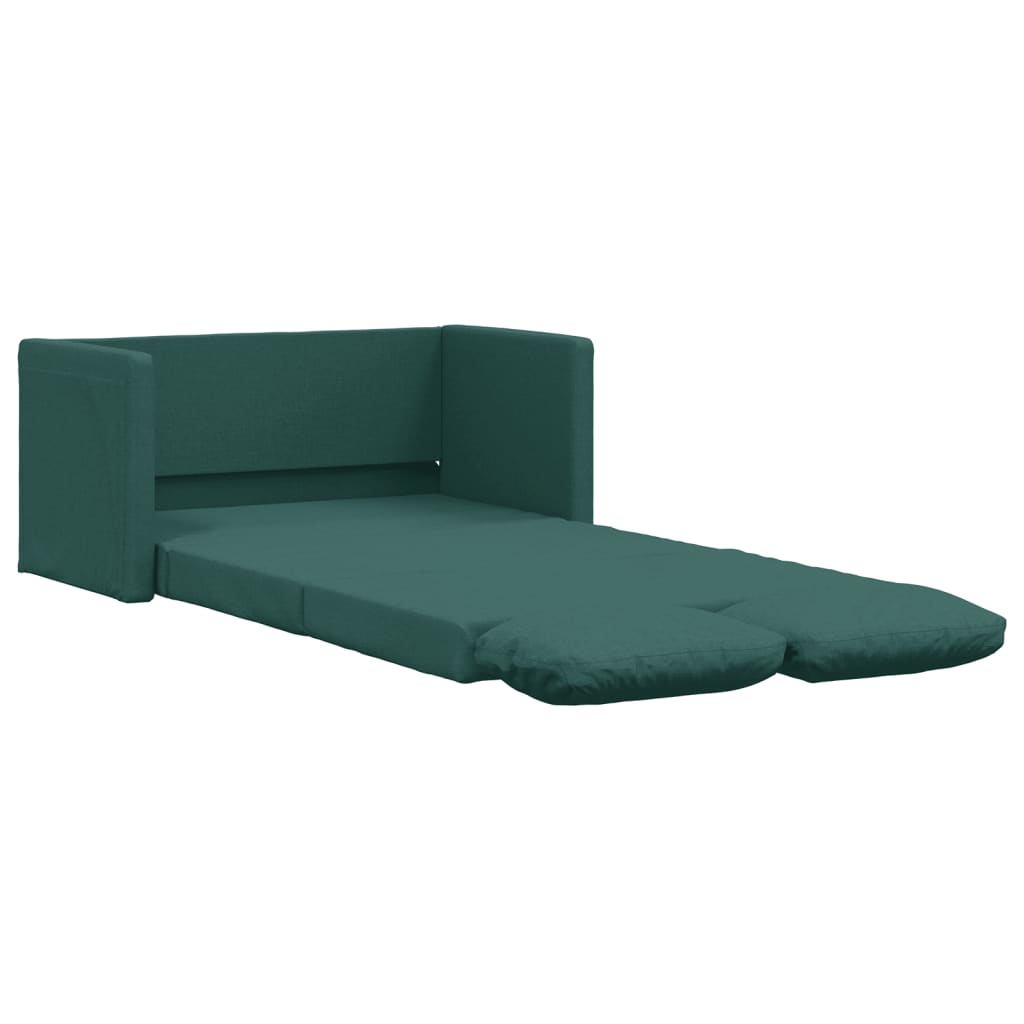 Canapé de sol avec fonction couchage tissu vert foncé 112x174x55 cm