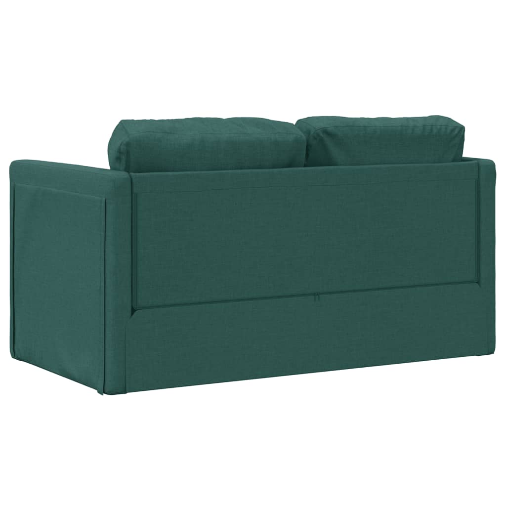 Canapé de sol avec fonction couchage tissu vert foncé 112x174x55 cm